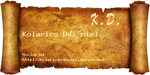 Kolarics Dániel névjegykártya